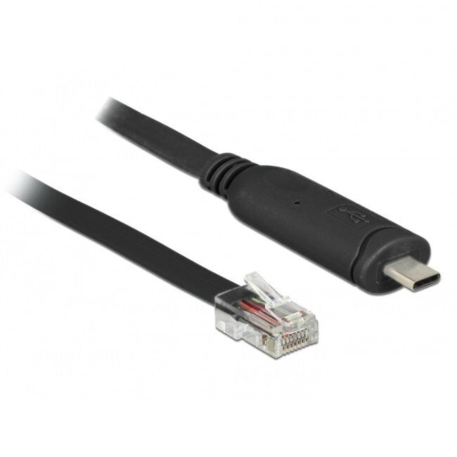 CBL017U RJ45 to USB-C straight cable, 1.8 m, black, fits for all HR,FR and FM